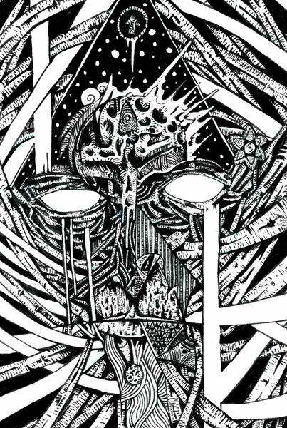 Animus - intricate illustration print by Raen Messina