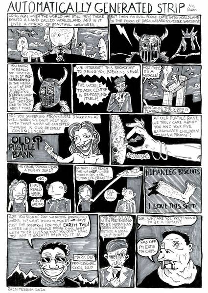 Automatically Generated Strip - comic art print by Raen Messina