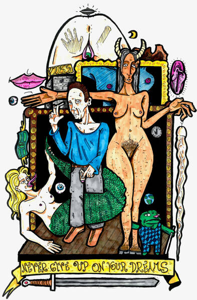 Never Give Up On Your Dreams - illustration print by Raen Messina