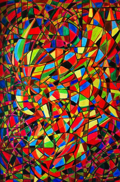 Untitled large format painting by Raen Messina, 120x180cm